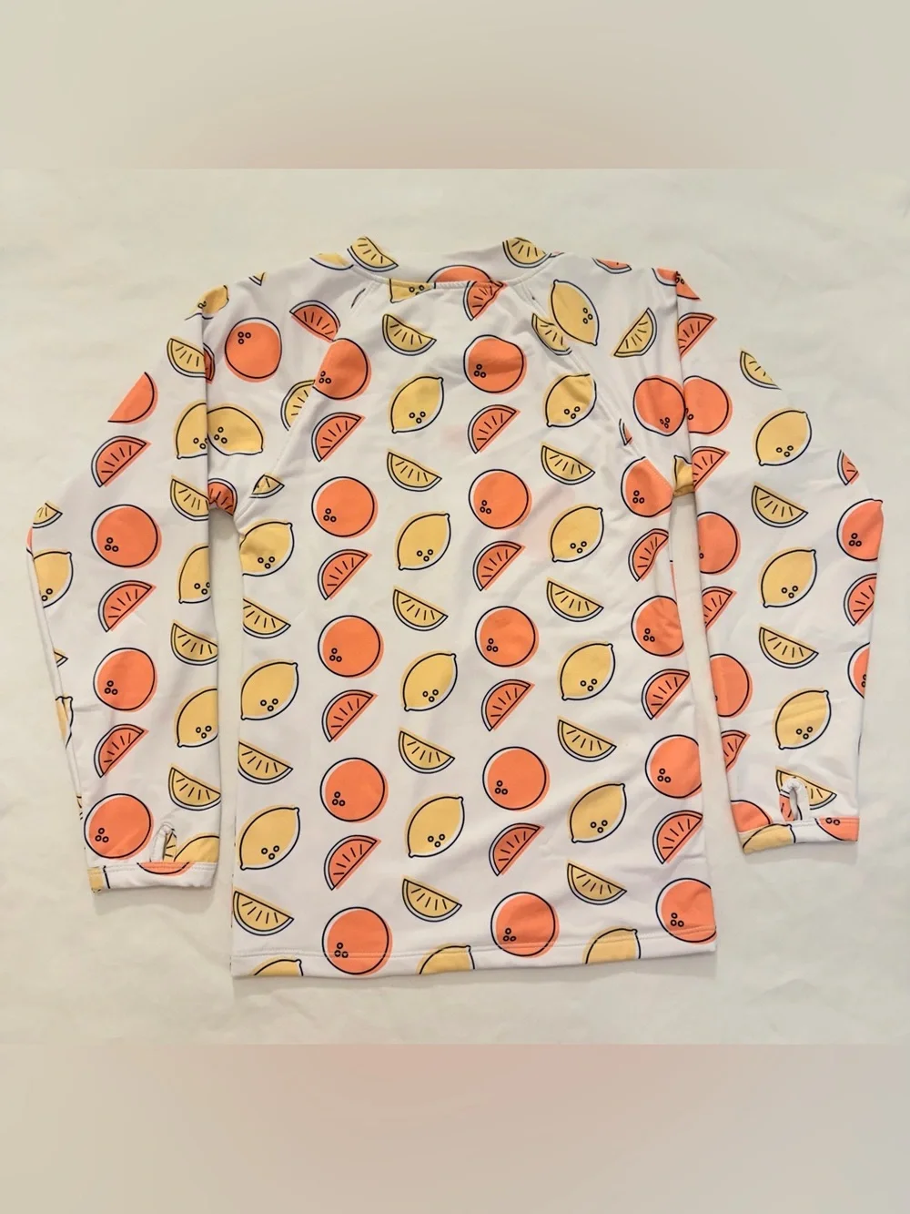 Monica + Andy Rash Guard Top in Citrus with Orange & Yellow Size 6/7
